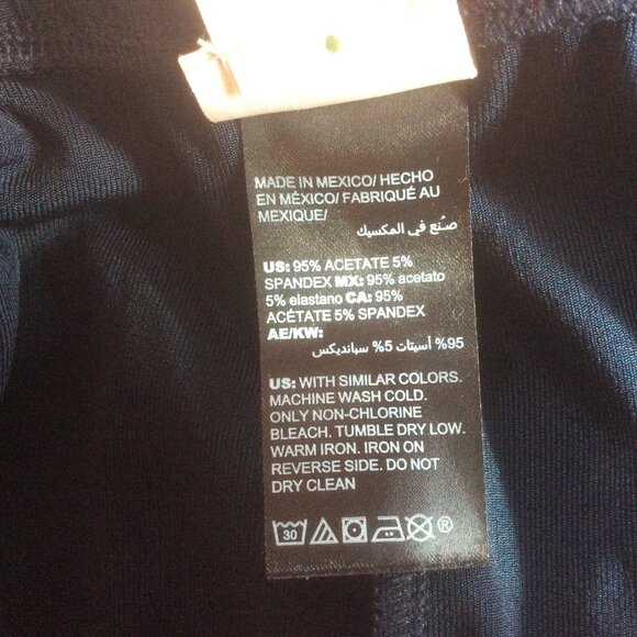 Chicos Travelers Navy Blue Wide Leg High Rise Liquid Boho Flowy Pant Size 12/14S - Picture 3 of 6